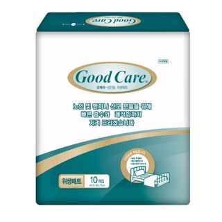 안심 깔개매트 굿케어 방수 위생펄프 일반형 100매 어른 환자 침대까는 기저귀 성인패드, 10개, 10개입