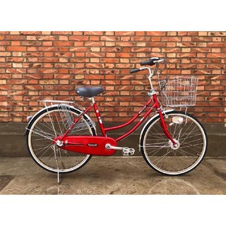 일본자전거 클래식 스타일 출퇴근 일본 남녀공용 24인치, 8단, 밝은 빨간색(센서)