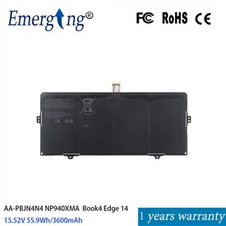 삼성 갤럭시 북4 엣지 14 NP940XMA 시리즈 NP940XMA-KB1US AA-PBJN4N4 15.52V 55.9Wh 3600mAh용 배터리, [01] 옵션1