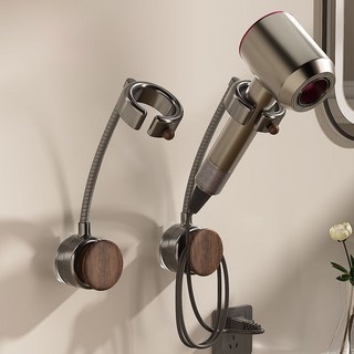 極速好物 吸盤吹風機置物架 旋轉風筒收納架 免打孔吹風機收納支架 浴室收納, 原木白, 1個