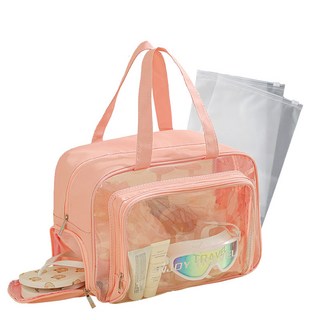 도소 분리수납 수영가방 +지퍼백 신발수납 가능한 물놀이가방 투명 방수 비치백 대용량 샤워백