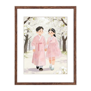 매트액자 대형 액자 프레임 거실 결혼 액자 벽걸이 탁상용, 1개, 브라운