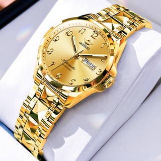 OUPINKE 여성시계 기계식 오토매틱 럭셔리 명품 워터프루프 야광 메탈시계