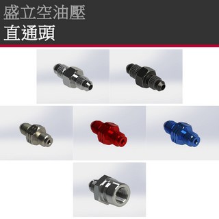 盛立空油壓 直通頭 金屬煞車油管/剎車油管/金屬油管/金屬煞車軟管/剎車軟管, 1個, AN3 × M10×1.25,鋁 藍色