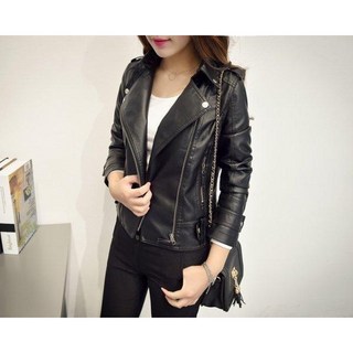 韓版修身皮外套(黑) -