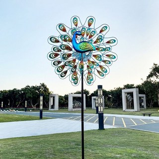 庭院戶外大型風車 鐵藝風車, 孔雀風車-2.1米