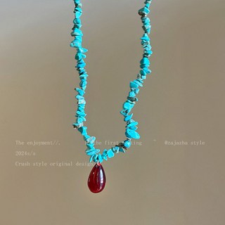 Y2K 復古珍珠項鍊 女 鈦鋼 項鍊 防過敏 鎖骨鍊