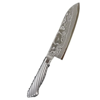 TOJIRO PRO Nickel Damascus 大馬士革鋼刀，鋒利耐用，人體工學設計, 1個, silver