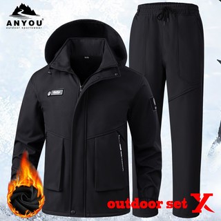 ANYOU 시리즈 X 남자 방한복 바람막이 다기능 방수 작업복 스판 노동복 기모 방한복 아웃도어 등산복 야외 낚시복 트레이닝복 상하세트 고위층 X1-2026
