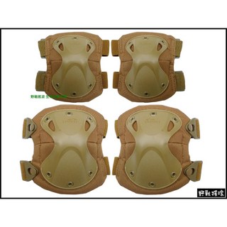 野戰搖滾-生存遊戲 變形金剛戰術生存遊戲護具組-護膝&護肘 狼棕色, 1個