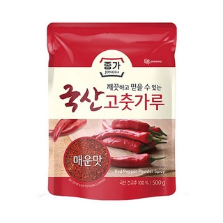 종가 깨끗하고 믿을 수 있는 국산 고춧가루 (매운맛), 3개, 500g