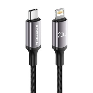 Rocoren USB C to 라이트닝 아이폰 빠른 충전 케이블 PD 20W 아이패드 빠른 충전 케이블, 0.5m, 3개