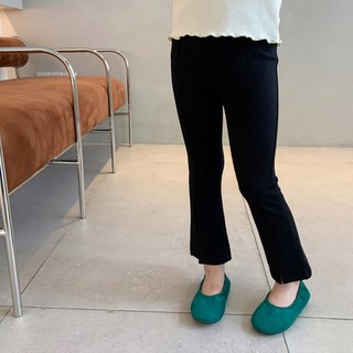 Baby童衣兒童初秋薄長褲女童褲管開叉微喇叭褲素色休閒長褲舒適百搭