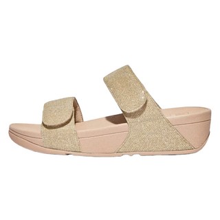 fitflop 女款LULU可調式經典亮粉涼鞋 FFSO3E202GD, 220, 金米色