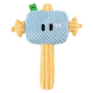 호밍사이 쇠망치 모양 강아지 장난감 반려동물 장난감, 1개, 블루+옐로우