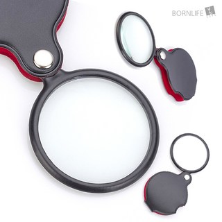 본라이프 고배율 큰사이즈 폴딩 휴대용 접이식 돋보기 노안 확대경 케이스포함 엄마 아빠 할머니 할아버지 효도선물 10배율 작은글씨 확대 독서용 교재용 책돋보기 손잡이형돋보기, 접이식돋보기, 1개