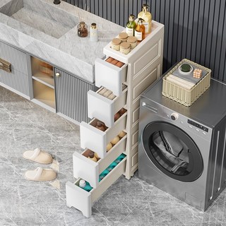 상덕 틈새 수납장 이동식 슬림 플라스틱 서랍장, 1개, 화이트