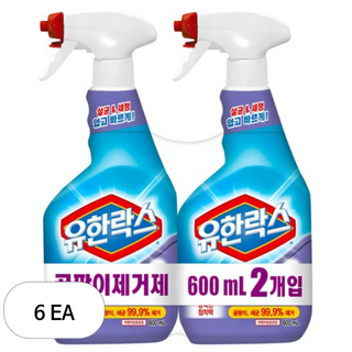유한락스 곰팡이 제거제, 600ml, 6개