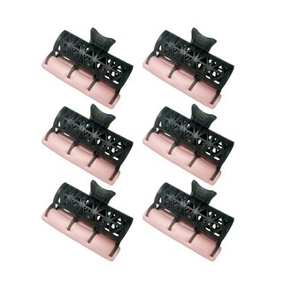 열펌 디지털펌 단열 두피보호 스펀지집게 소형 롯드 집게 열 체크 6개입, 1세트, 블랙