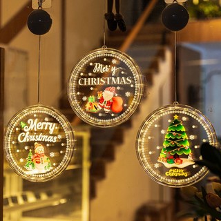 [품질보장] 크리스마스 조명 창문 트리 산타 장식 전구 가랜드 줄조명, 1개, 산타클로스
