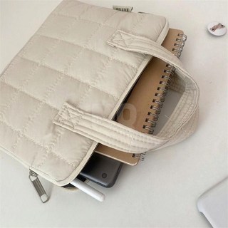 臺灣爆品-韓國ins手提電腦包蘋果macbook14寸筆記本收納包ipad平板包格子11, 白色,11英寸, 1個