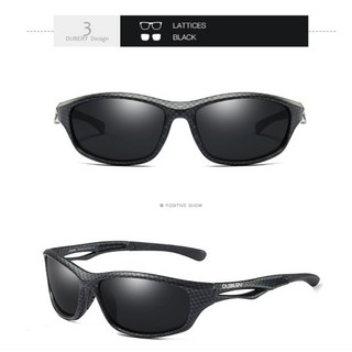 《台灣現貨》DUBERY杜拜 D166新款偏光鍍真膜 抗UV400 造型/戶外休閒/水上.雪地運動（裸鏡，不含盒）, 1個, 03 格子 / 黑