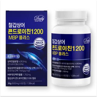 철갑상어 콘드로이친 1200 cs6형 MBP 식약청인증 데일리큐어, 1개, 60정