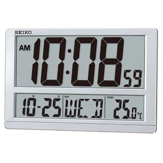 SEIKO 數位液晶顯示月日星期溫度大字幕座鐘掛鐘 QHL080S