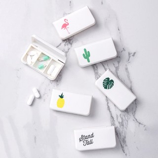 리빙쉘 미니 약통 4종 세트, 선인장+스탠드톨+파인애플+야자수, 4개