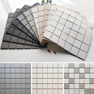 可開發票 馬賽克瓷磚 柔光素色簡約防滑通體陶瓷馬賽克瓷磚廚房衛生間陽臺牆地磚, 1個, 灰茶色,30 × 30, 灰茶色