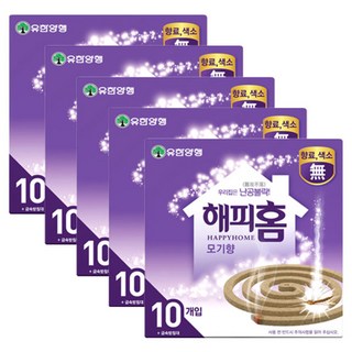 유한양행 해피홈 모기향 무향, 130g, 5개