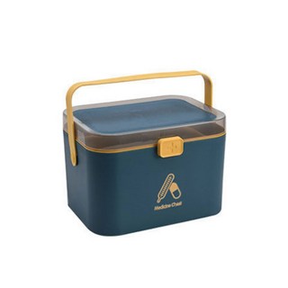 호정스토어 가정용 차량용 캠핑용 구급상자 약통 디자인 메디컬박스 대형, 1개, 터키블루