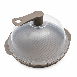 국내생산 센담 원형 전자레인지용기 전자렌지용그릇 푸드커버, 1개, 그레이