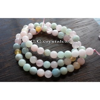 手作925純銀蠟線 天然摩根石單顆, 1個, 6.5mm