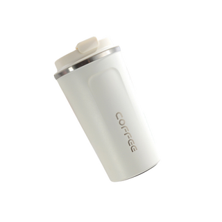 超商咖啡杯 304不鏽鋼 環保咖啡杯 保溫效果佳, 經典 咖啡保溫隨行杯 白色, 1個, 510ml