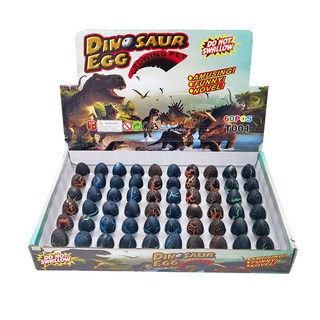 恐龍蛋孵化蛋泡水可膨脹變形特大號霸王龍模型創意兒童泡水小玩具, 小黑裂2x3cm一盒60個, 1個