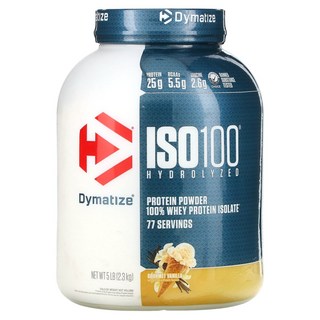 다이마타이즈 Dymatize ISO100 Hydrolyzed 100프로 분리유청단백질 구메 바닐라 5 lbs (2.3 kg), 2.3kg, 1개