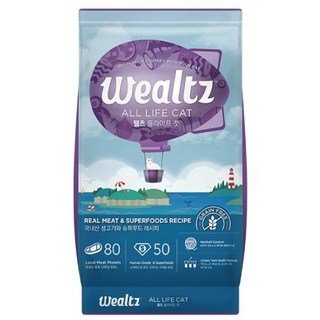 維爾滋 Wealtz 全齡貓食譜 無穀貓糧 80%肉類蛋白質 50%人用食材等級 助毛球管理 雞肉配方 1.2kg, 1個, 雞