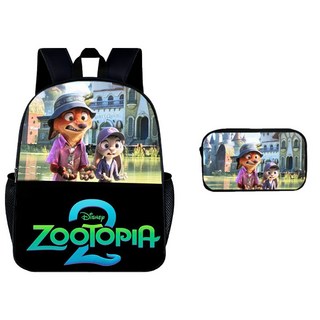 Zootopia 2 印花書包 瘋狂動物城2 小學生背包筆袋2件套, 13, 1個