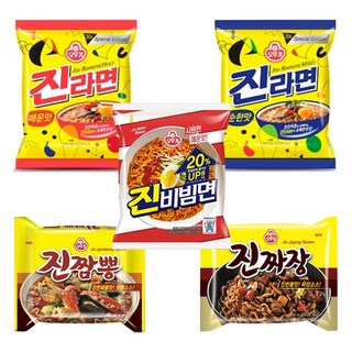오뚜기라면 진시리즈 5종세트 20봉 진라면 진비빔면 진짬뽕 진짜장 순한맛 매운맛 봉지라면 비빔라면, 1개, 1개
