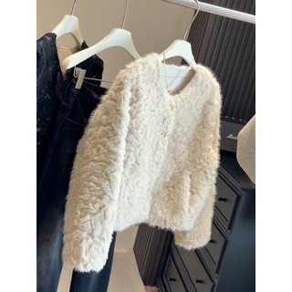 【小個子福音】小香風外套 毛毛外套 短外套 皮毛一體外套 加厚保暖 高級感氣質 皮毛一體 冬季新款 小個子顯高必備