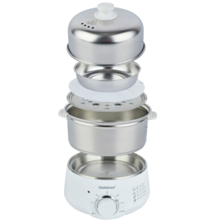 올스텐 계란 찜기 2단 타이머자동, 스텐레스2단찜기