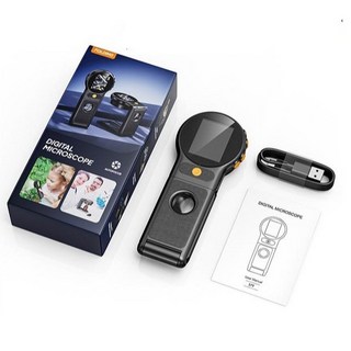 折疊顯微鏡 自動對焦 手持式顯微鏡 200萬畫素 放大鏡 電子顯微鏡 數位顯微鏡, 1個, 500X