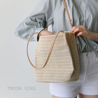 杜達女孩 清新度假 肩背包 草編包 手提包 沙灘包 單肩包 女