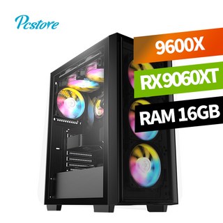 피씨스토어 베스트 게이밍PC 9600X RX9060 XT 라라랜드 (16GB M.2 1TB), 블랙(기본), 16GB(기본)