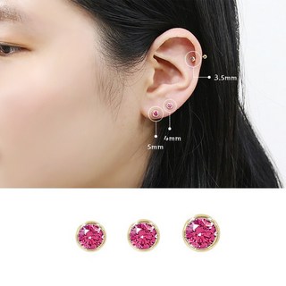 시크릿엠 PG570_라운드루비 피어싱 14k 골드피어싱 금피어싱 골드귀걸이