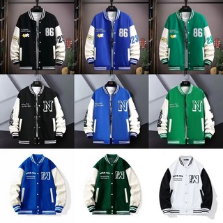 棒球外套 棒球服 男女外套 男生夾克【S-3XL】運動外套 秋季外套男韓版潮流寬鬆拼接撞色棒球服港風潮牌休閒百搭夾克