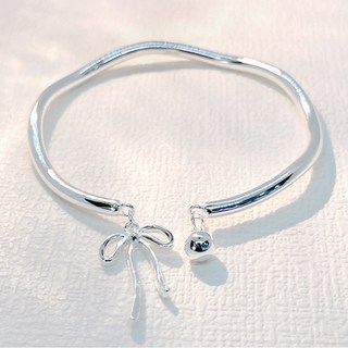 白沙屯媽祖過爐開光 在逃公主足銀999純銀手鐲 莫比烏斯蝴蝶結閨蜜手環 七夕禮物