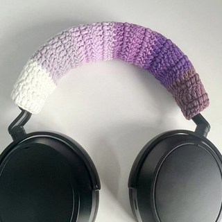 WH-1000XM6 헤드 밴드 니트 고양이귀 커버, 소니 XM4, 보라색 흰색 도킹, 1개
