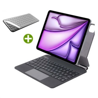 아이패드 에어6 세대 M2 에어 7세대 M3 호환 11인치 13인치 매직 키보드 블루투스 케이스 한글 각인 iPad Air 케이스나라, 블랙